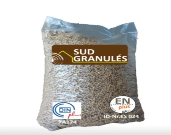 DIN+ Holzpellets Sud‘ Granulés – 70 Säcke à 15 kg = 1,05 t