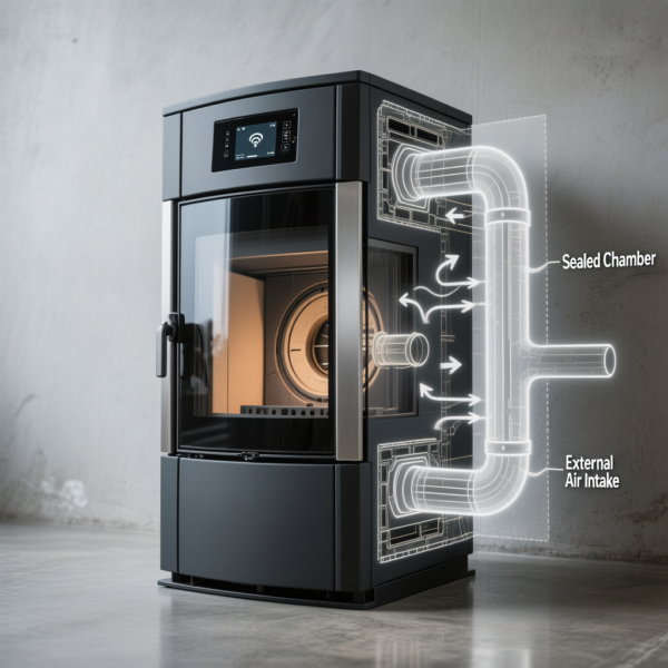 Hermetica 12 kW Pelletofen – Passivhaus