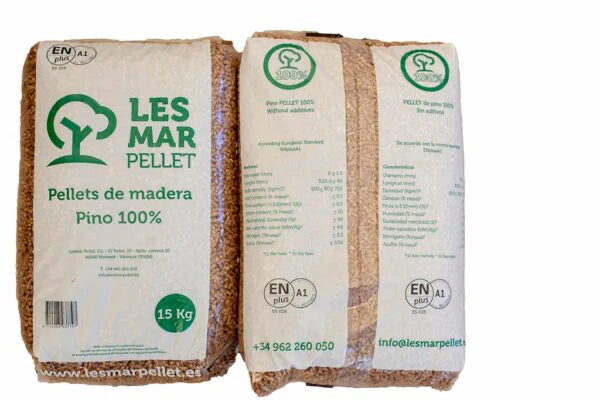 Palette mit 77 Säcken Lesmar Pellet ENPLUS Pin 100 % zertifiziert 15 kg