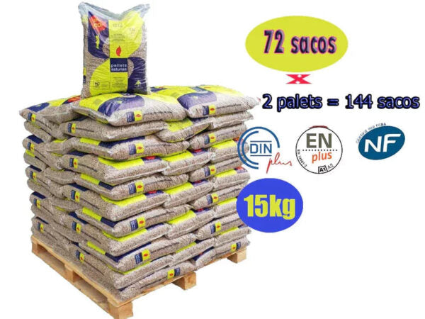 2 Paletten mit 144 Säcken à 15 kg